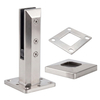 Glass spigot for stairs: Use 12-millimeter glass with adjustable bevels to support the glass at an angle
