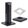 Glass spigot for stairs: Use 12-millimeter glass with adjustable bevels to support the glass at an angle