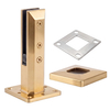 Glass spigot for stairs: Use 12-millimeter glass with adjustable bevels to support the glass at an angle
